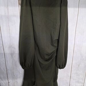 Chic Long Sleeve Olive Dress